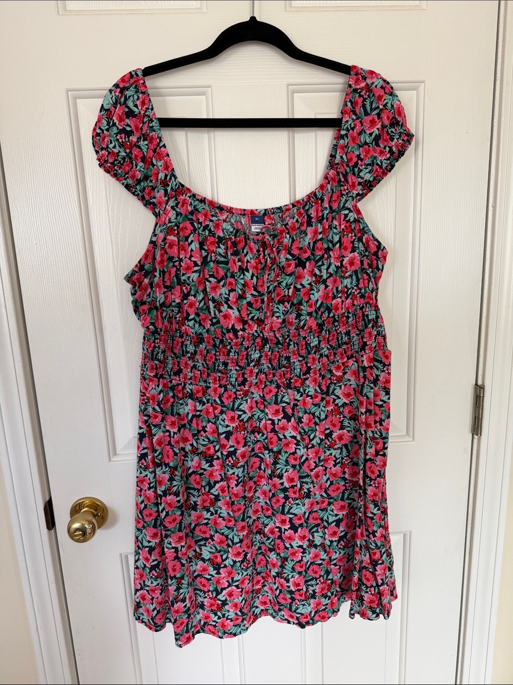 Old Navy Floral Mini Dress - pink, red and teal